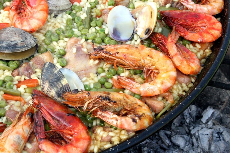 Shrimp and chorizo paella